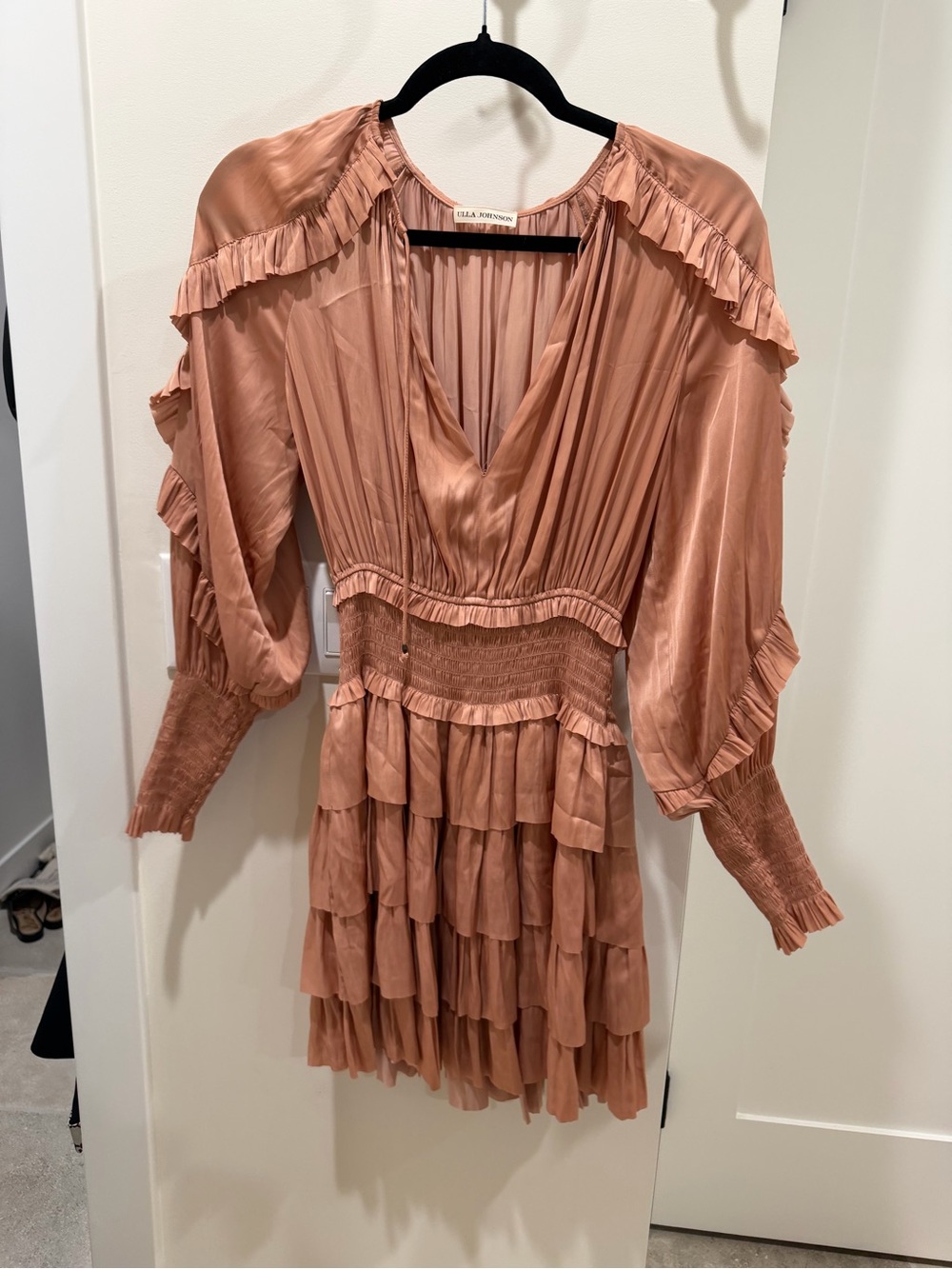 Ulla Johnson Tiered Ruffle Mini Dress - Dusty Rose